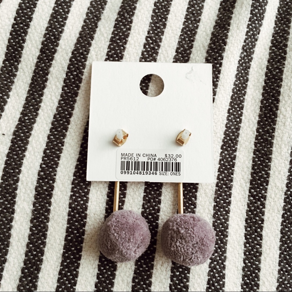 Madewell lavender Pom Pom earrings - Picture 2 of 2